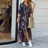 Autumn Denim Long Dress with Long Sleeve