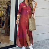 Autumn Denim Long Dress with Long Sleeve