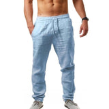 KB 2021New Men's Cotton Linen Pants Male Summer Breathable Solid Color Linen Trousers Fitness Streetwear S-3XL