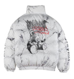Men's Oversize Hip Hop Windbreaker Parka Hurt Bear Print Jacket for Winter