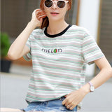 Women Fashion Black And White Striped Blouse Shirt