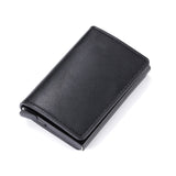 Bycobecy 2021 Credit Card Holder Wallet Men Women Metal RFID Vintage Aluminium Bag Crazy Horse PU Leather Bank Cardholder Case