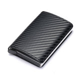 Bycobecy 2021 Credit Card Holder Wallet Men Women Metal RFID Vintage Aluminium Bag Crazy Horse PU Leather Bank Cardholder Case