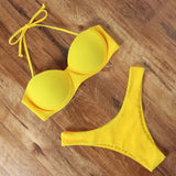 Animal Print Leopard Bikini Push Up Swimsuit Sexy Women Bikini Set 2021 Brazilian Thong Bathing Suit Bandeau Beach Wear Swimwear