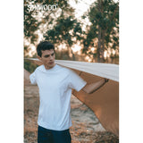 NEW 250g High Quality 100% Cotton T-shirt for Men with Solid Colors & Drop Sleeves