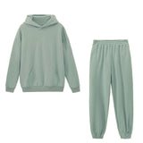 Toppies 2021 Women Hoodies and Sweatpants White Tracksuits Female Two Piece Solid Color Pullovers Jacket Lounge Wear