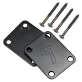 Electric Guitar Bass Neck Plate & Screws For Strat Tele ST TL -- Chrome or Black Stainless Steel For Fender Bass Corona Guitars
