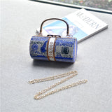 Money Clutch Rhinestone Purse 10000 Dollars Stack of Cash Evening Handbags Shoulder Wedding Dinner Bag 8 Color