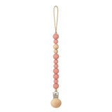 Baby Pacifier Clips Silicone Beads Wooden Ring Pacifier Chain Infant Nipple Appease Soother Chain Clips Dummy Holder Nipple Clip