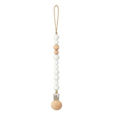 Baby Pacifier Clips Silicone Beads Wooden Ring Pacifier Chain Infant Nipple Appease Soother Chain Clips Dummy Holder Nipple Clip