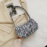 Animal Pattern Print Vintage Shoulder Underarm Small Purse For Ladies