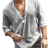 SHUJIN New Mens Spring Summer Casual Shirt Short Sleeve Cotton Linen Shirts Men Loose Collar Button Shirt silk Chemise Homme