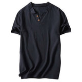 SHUJIN New Mens Spring Summer Casual Shirt Short Sleeve Cotton Linen Shirts Men Loose Collar Button Shirt silk Chemise Homme