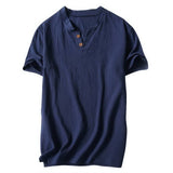 SHUJIN New Mens Spring Summer Casual Shirt Short Sleeve Cotton Linen Shirts Men Loose Collar Button Shirt silk Chemise Homme