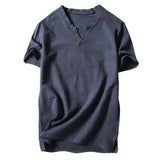 SHUJIN New Mens Spring Summer Casual Shirt Short Sleeve Cotton Linen Shirts Men Loose Collar Button Shirt silk Chemise Homme