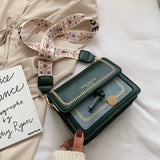 Contrast color Leather Crossbody Bags For Women 2021 Travel Handbag Fashion Simple Shoulder Messenger Bag Ladies Cross Body Bag