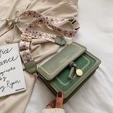 Contrast color Leather Crossbody Bags For Women 2021 Travel Handbag Fashion Simple Shoulder Messenger Bag Ladies Cross Body Bag