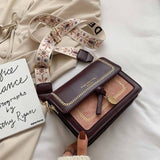 Contrast color Leather Crossbody Bags For Women 2021 Travel Handbag Fashion Simple Shoulder Messenger Bag Ladies Cross Body Bag