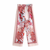 Vintage Totem Floral Print Women Shirt Hot Shorts Casual Sets 2021 Spring Summer Single Breasted Chic Female Clothes Streetwear