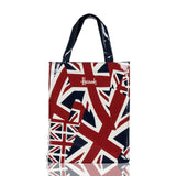 London Style PVC Reusable Shopping Bag Women's Bag Eco Friendly Flower Shopper Bag Waterproof Handbag Lunch Tote Shoulder Bag