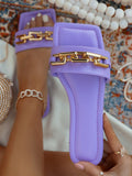 Women's Square Head Flat Heel Sandals