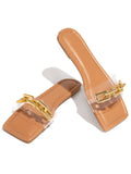 Women's Square Head Flat Heel Sandals