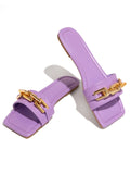 Women's Square Head Flat Heel Sandals