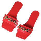 Women's Square Head Flat Heel Sandals