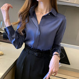Silk Shirts Women White Shirt Women Long Sleeve