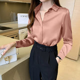 Silk Shirts Women White Shirt Women Long Sleeve