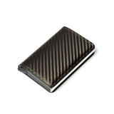 Bycobecy Credit Card Holder Wallet Men Women Metal RFID Vintage Aluminium Bag Crazy Horse PU Leather Bank Cardholder Case New