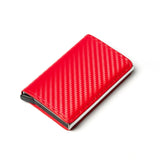 Bycobecy Credit Card Holder Wallet Men Women Metal RFID Vintage Aluminium Bag Crazy Horse PU Leather Bank Cardholder Case New