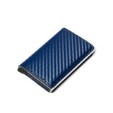 Bycobecy Credit Card Holder Wallet Men Women Metal RFID Vintage Aluminium Bag Crazy Horse PU Leather Bank Cardholder Case New