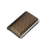 Bycobecy 2021 Credit Card Holder Wallet Men Women Metal RFID Vintage Aluminium Bag Crazy Horse PU Leather Bank Cardholder Case