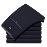 2021 Men's Spring Autumn Fashion Business Casual Long Pants Suit Pants Male Elastic Straight Formal Trousers Plus Big Size 28-40