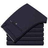 2021 Men's Spring Autumn Fashion Business Casual Long Pants Suit Pants Male Elastic Straight Formal Trousers Plus Big Size 28-40