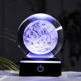 New 80mm K9 Crystal Solar System Planet Globe 3D Laser Engraved Sun System Ball with Touch Switch LED Light Base Astronomy Gifts