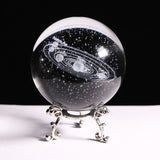 New 80mm K9 Crystal Solar System Planet Globe 3D Laser Engraved Sun System Ball with Touch Switch LED Light Base Astronomy Gifts