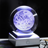 New 80mm K9 Crystal Solar System Planet Globe 3D Laser Engraved Sun System Ball with Touch Switch LED Light Base Astronomy Gifts