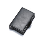 Rfid Blocking Protection Men id Credit Card Holder Wallet Leather Metal Aluminum Business Bank Card Case CreditCard Cardholder