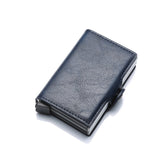 Rfid Blocking Protection Men id Credit Card Holder Wallet Leather Metal Aluminum Business Bank Card Case CreditCard Cardholder