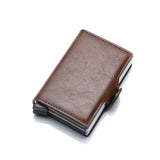 Rfid Blocking Protection Men id Credit Card Holder Wallet Leather Metal Aluminum Business Bank Card Case CreditCard Cardholder