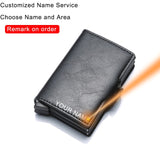 Rfid Blocking Protection Men id Credit Card Holder Wallet Leather Metal Aluminum Business Bank Card Case CreditCard Cardholder