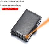 Rfid Blocking Protection Men id Credit Card Holder Wallet Leather Metal Aluminum Business Bank Card Case CreditCard Cardholder