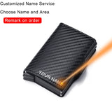 Rfid Blocking Protection Men id Credit Card Holder Wallet Leather Metal Aluminum Business Bank Card Case CreditCard Cardholder