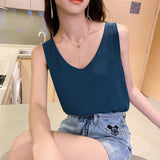 Summer Fashion Blouses Chiffon Women Tank Tops V-Neck Sleeveless Female Shirts White Womens Tops and Blouse Basic Women Clothing