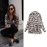 women satin blouse long sleeve zebra print shirts vintage