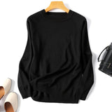 Long Sleeve Striped Pullover Women Sweater Knitted Sweaters O-Neck Tops Korean Pull Femme Jumper Female White