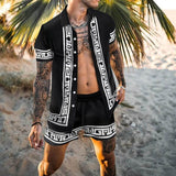 Men‘s Sets Short Sleeve Hawaiian Shirt And Shorts Summer Printing Casual Shirt