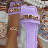 Flat Sandals Ladies Summer Outdoor Fashion Leather Flat Shoes Round Toe Elegent Slipper Adjustable Buckle Strap Casual sandals